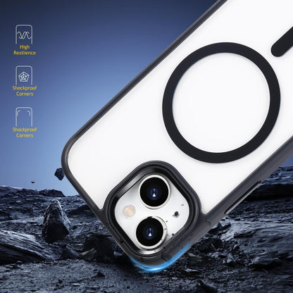 AIG Magnetic Case for iPhone 15 Plus / 14 Plus – Clear Back Black Frame