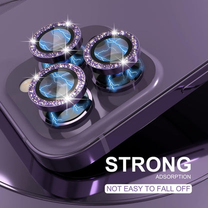 AIG iPhone 14 Pro/14 Pro Max Camera Lens Protector Bling – Glitter Purple
