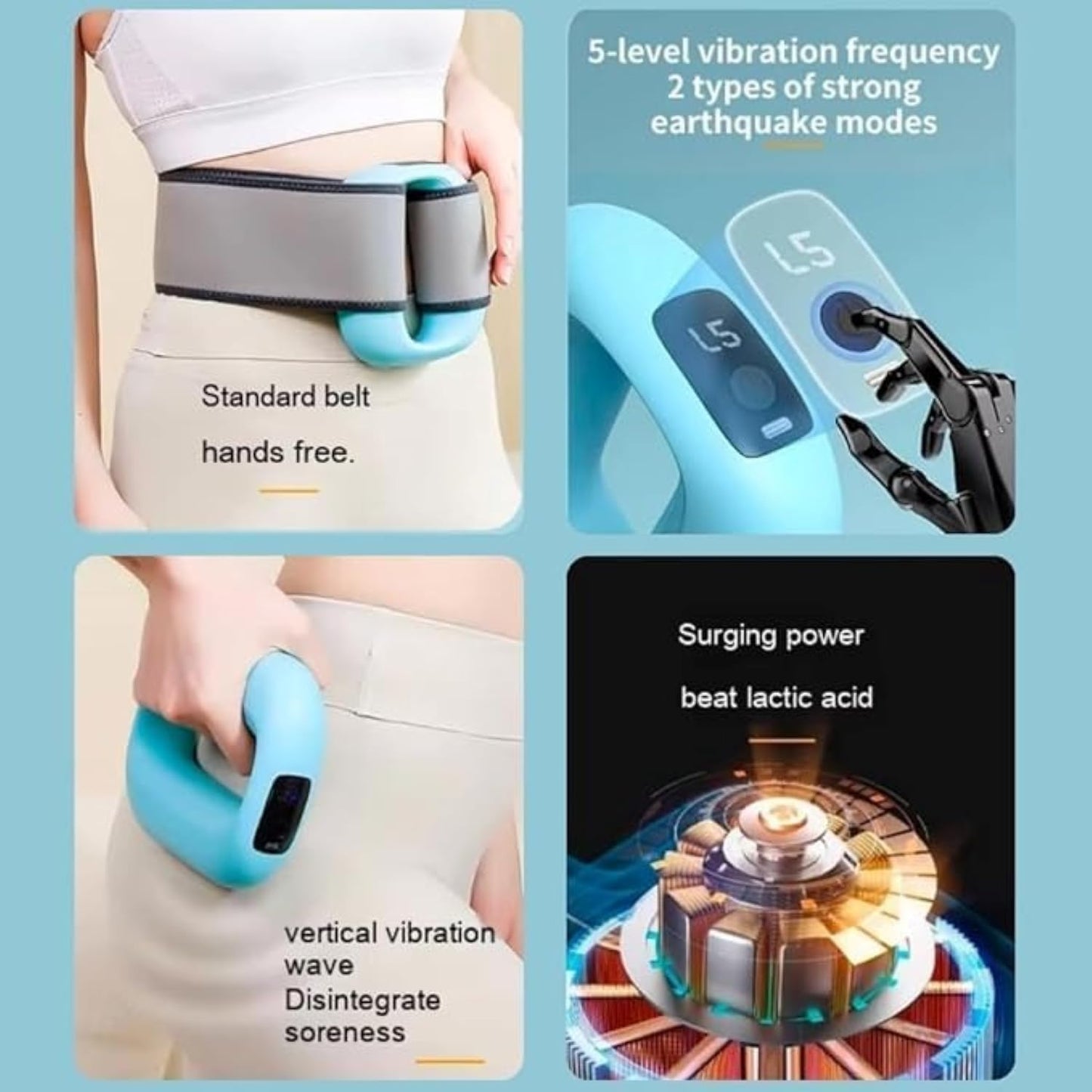 belly fat burner, Full-Body Fascial Ring, Deep Tissue High-Frequency Vibration, 8 Adjustable Massage Modes, Portable Electric Fascia Blaster for Muscle Knot Recovery & Relaxation -1 Pack