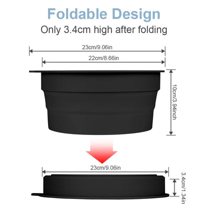 Face Bowl for Ice with Built-in Ice Tray – Collapsible Silicone Facial Ice Bath Bowl for Cold Plunge Therapy, Skin Tightening & Acne Relief – Portable Spa Tool for Home & Travel(Black)