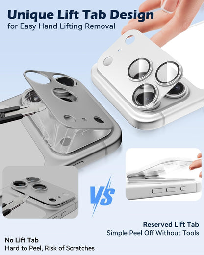 AIG Premium All-Metal Camera Lens Protector for iPhone 18 Pro Max – Silver