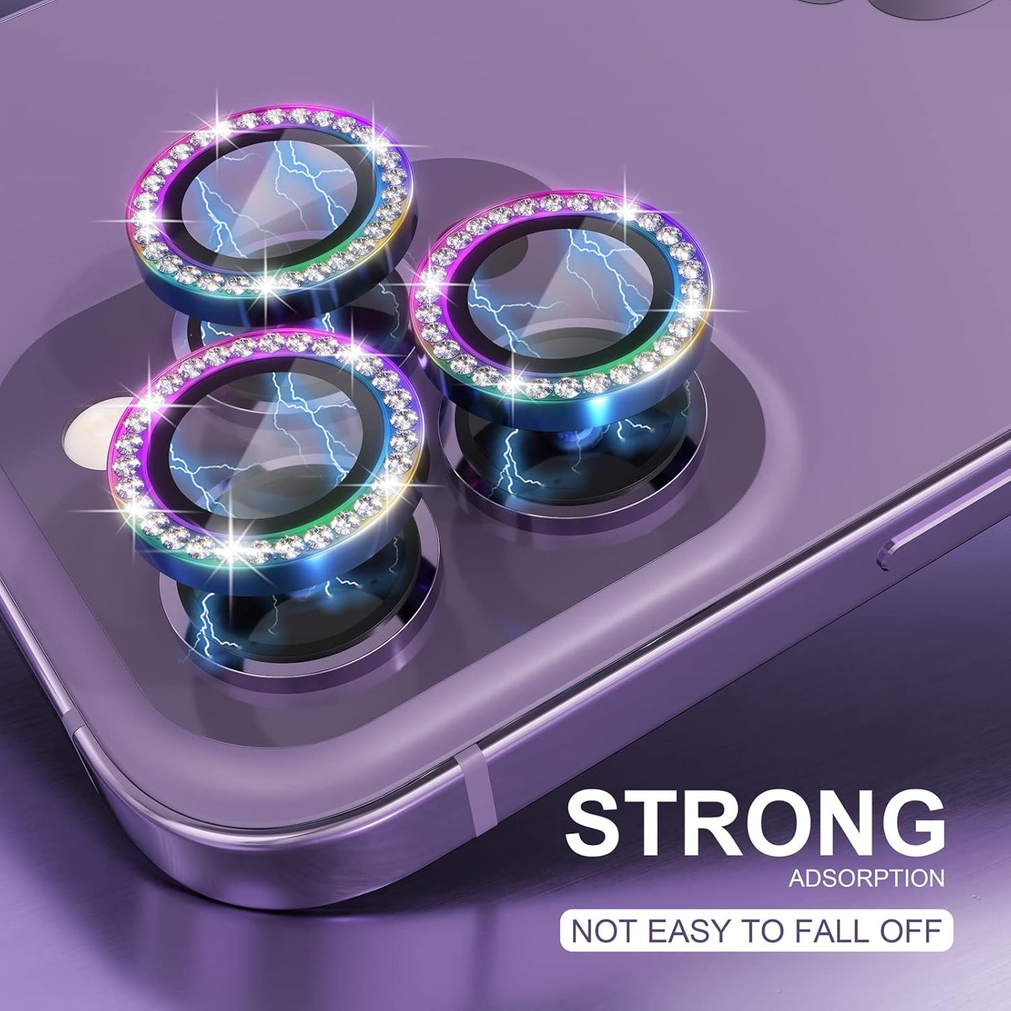 AIG iPhone 14 Pro/14 Pro Max Camera Lens Protector Bling – Colorful Diamond