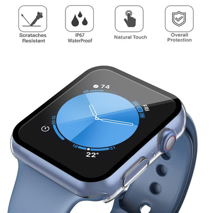 AIG Bumper Hard Case with Tempered Glass for Apple Watch Compatible with Series 6/5/4, 40mm Ultra-Thin Protective Cover with iWatch Screen Protector - Black+Clear (02 PACK)