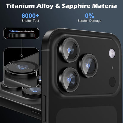 AIG Camera Lens Protector for iPhone 17 Pro/17 Pro Max – 9H Tempered Glass, Black