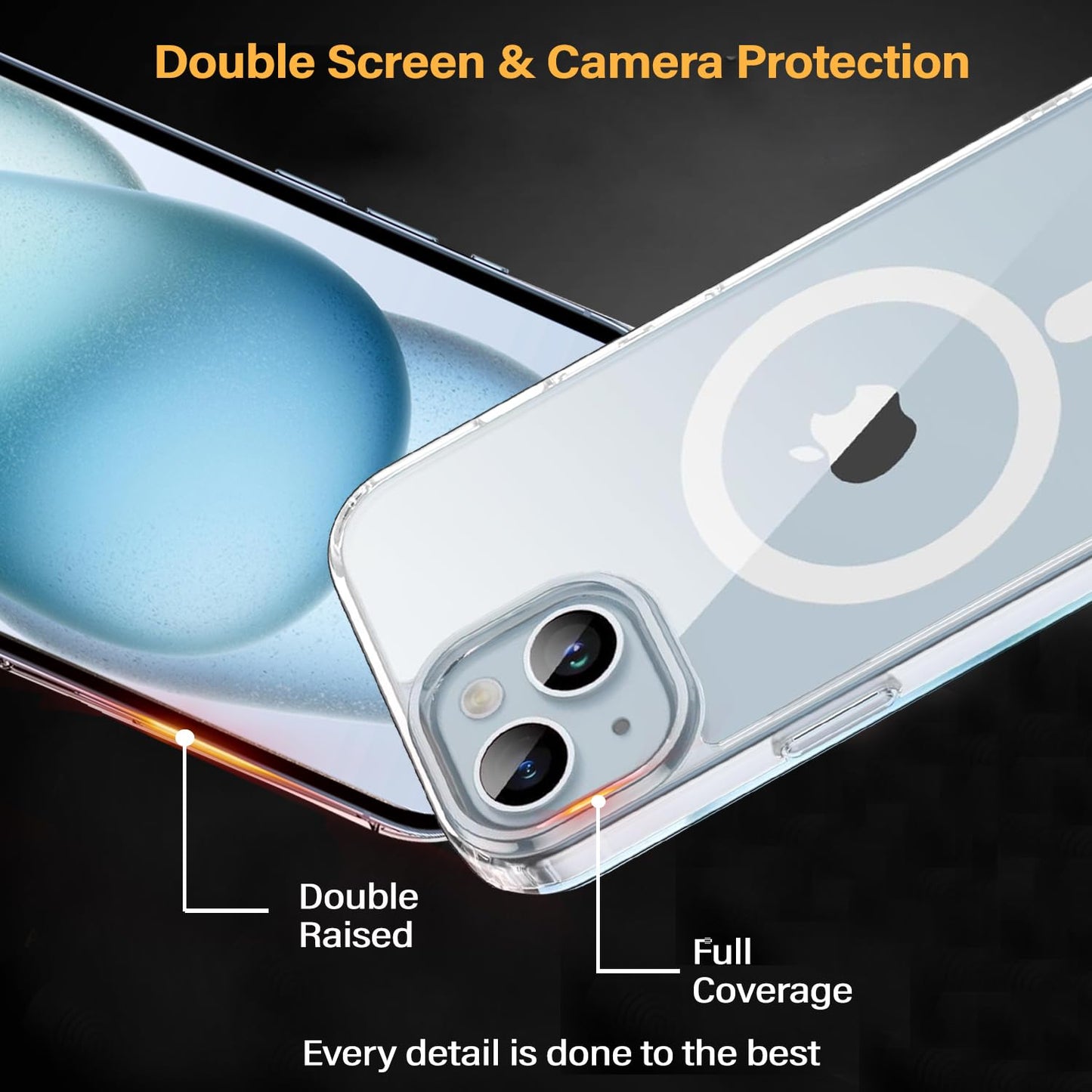 AIG Basics Pro MagSafe Case for iPhone 15 – Clear Scratch-Resistant Hybrid Cover
