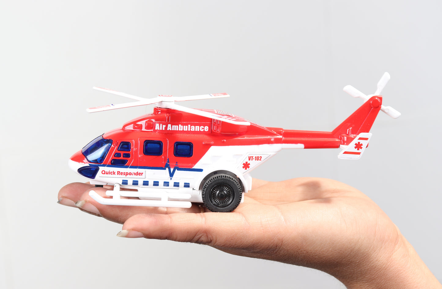 Dhruv Air Ambulance Helicopter (AIG‑169) – Pull‑Back Rescue Toy Helicopter | Colour Will Be Provided as per Available Stock