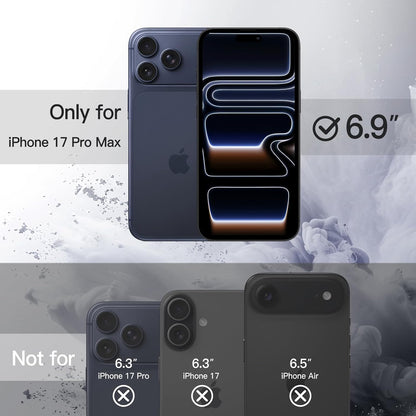 AIG Magnetic Clear Case for iPhone 17 Pro Max (6.9") – MagSafe, Shockproof, Matte Black