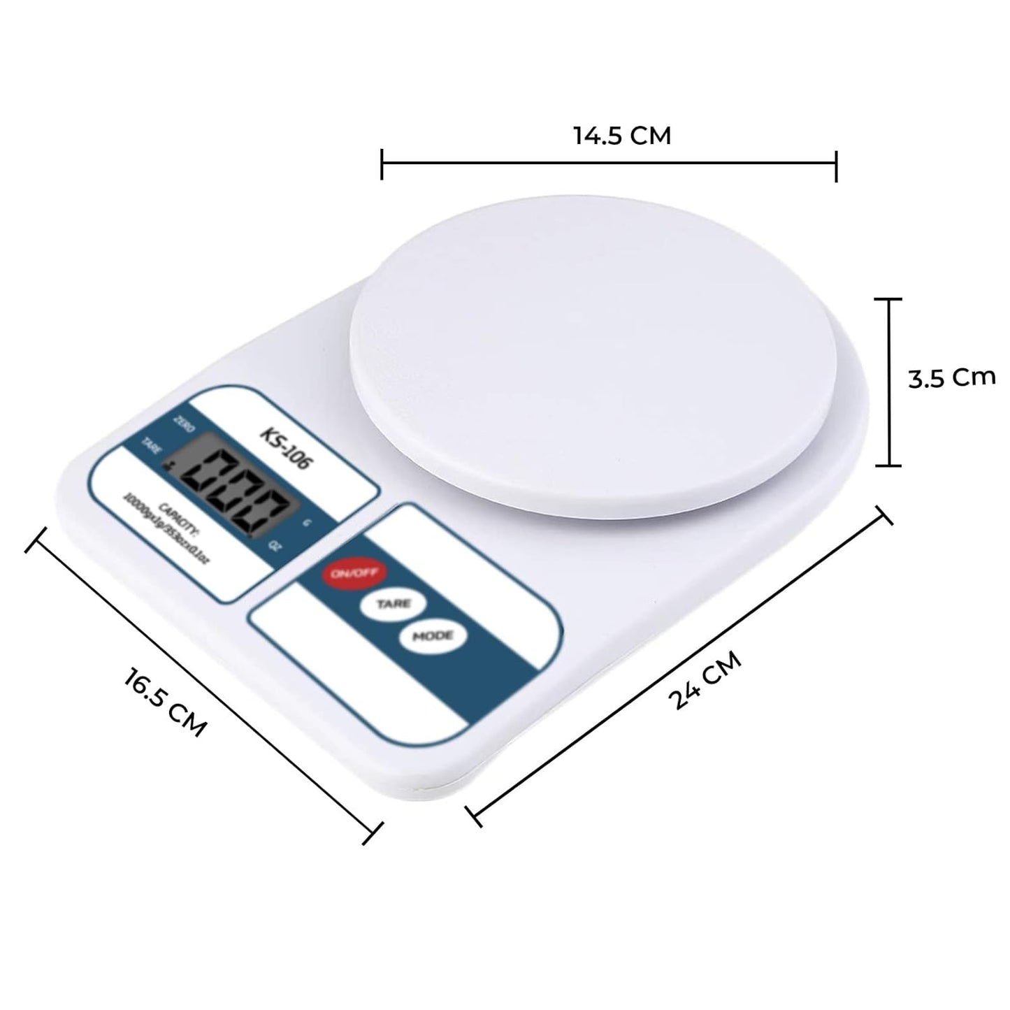 Digital Kitchen Weighing Scale 10 Kg | High Precision Electronic Weight Machine with LCD Display | Food & Diet Measuring Scale for Baking, Cooking & Home Use (pack of 1)
