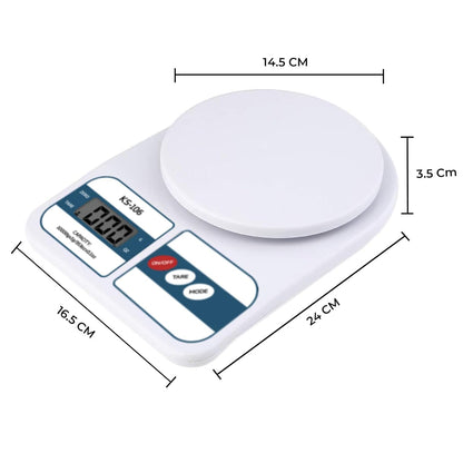 Digital Kitchen Weighing Scale 10 Kg | High Precision Electronic Weight Machine with LCD Display | Food & Diet Measuring Scale for Baking, Cooking & Home Use (pack of 1)