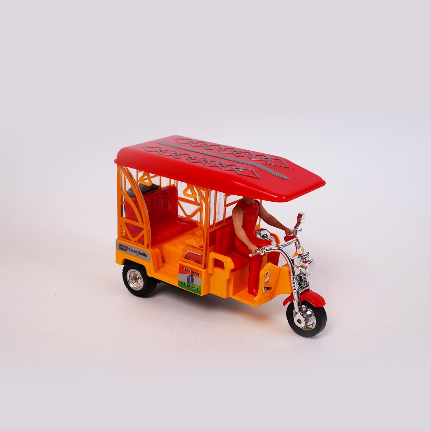 E-Rickshaw (AIG-162) – Pull-Back Toy E-Rickshaw | Colour Will Be Provided as per Available Stock