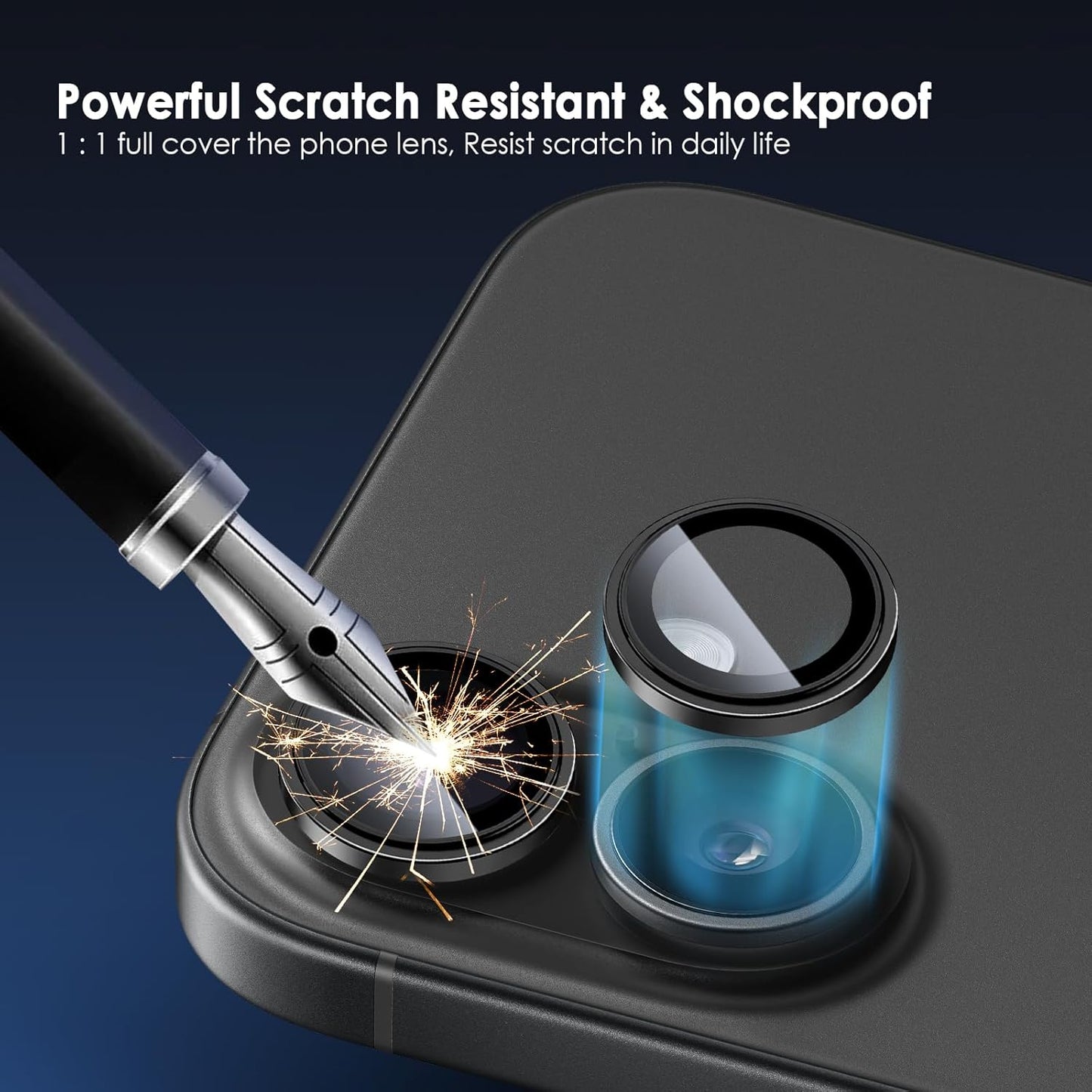 AIG Camera Lens Protector for iPhone 17 Pro / Pro Max – 9H Tempered Glass with Metal Ring, Scratch Resistant, HD Clear (BLACK)