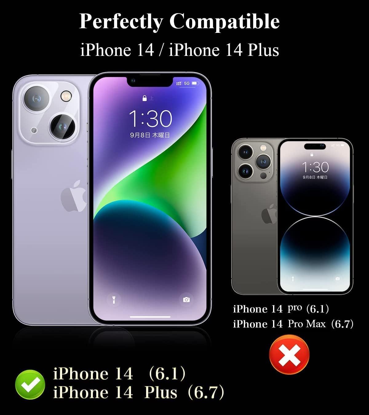 AIG ( 2 PACK) Camera Lens Protector for IPHONE 14/14 PLUS, 15/15 PLUS (TRANSPARENT) UHD 9H Camera Glass, Scratch and Drop Resistant, Easy Self-Installation.