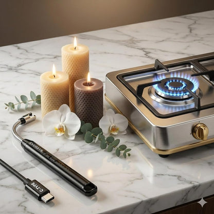 Rechargeable Electric Gas Lighter – 360° Flexible Windproof Plasma USB Lighter for Gas Stove & Candles | Safe Flameless Kitchen & Outdoor Use