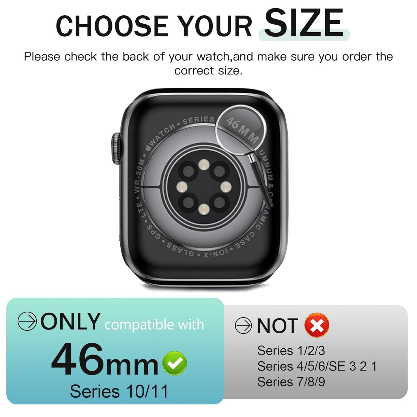 AIG Apple Watch 46mm Hard Case with Tempered Glass Screen Protector, Ultra-Thin Protective Cover for Series 10 & 11, Clear/Transparent (2 Pack)