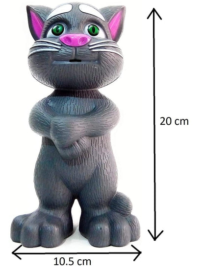 AIG Talking Tom Cat Toy for Kids | Voice Repeating Talking Cat with Songs & Stories | Interactive Funny Sound Toy – Black
