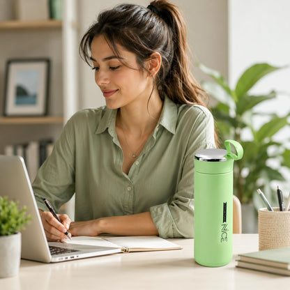 Stainless Steel Vacuum Insulated Water Bottle | Double Wall Leakproof Thermos Flask | Hot & Cold Water Bottle with Carry Handle | Reusable Travel Bottle for Office, Gym, School & Outdoor