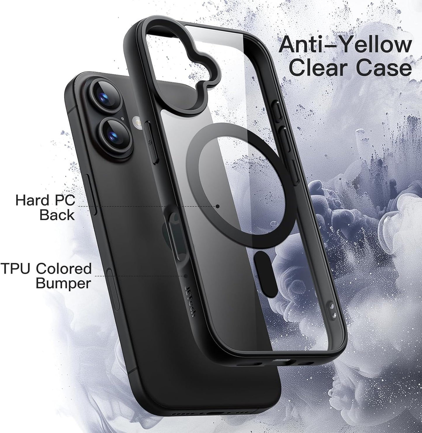 AIG Magnetic Clear Case for iPhone 17 (6.3") – MagSafe, Shockproof, Black