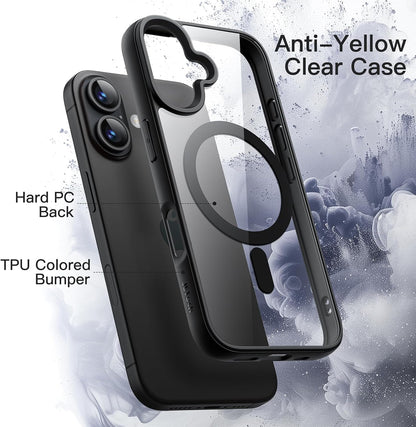 AIG Magnetic Clear Case for iPhone 17 (6.3") – MagSafe, Shockproof, Black