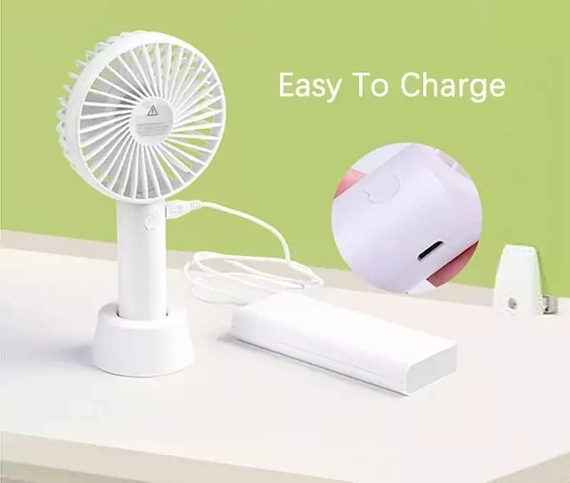 Rechargeable Mini Fan | USB Portable Handheld Cooling Fan with Stand, High Speed Personal Desk & Travel Fan