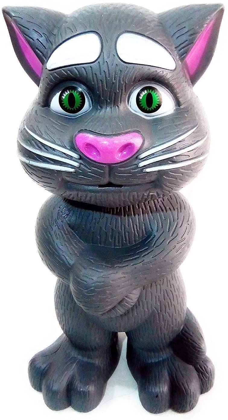 AIG Talking Tom Cat Toy for Kids | Voice Repeating Talking Cat with Songs & Stories | Interactive Funny Sound Toy – Black
