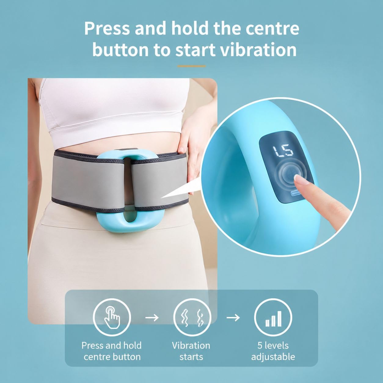 belly fat burner, Full-Body Fascial Ring, Deep Tissue High-Frequency Vibration, 8 Adjustable Massage Modes, Portable Electric Fascia Blaster for Muscle Knot Recovery & Relaxation -1 Pack