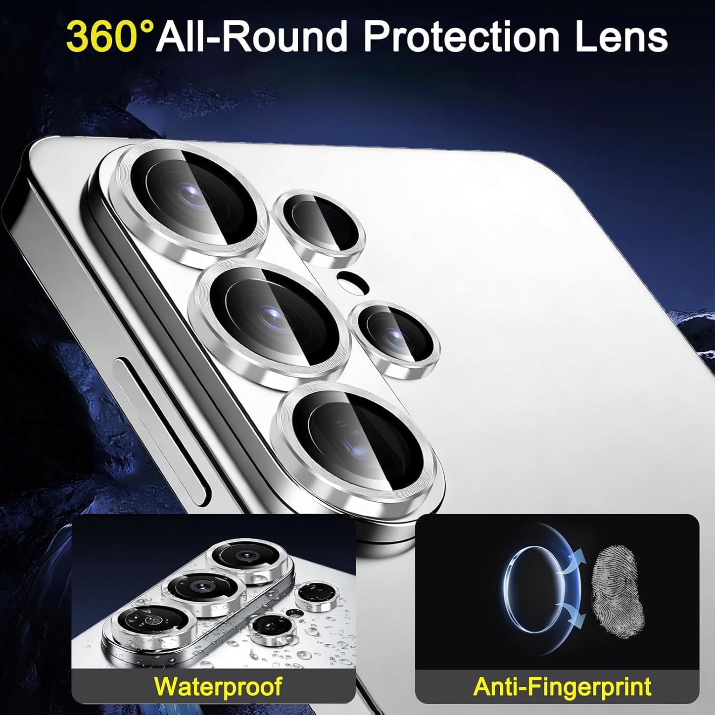AIG 9H Camera Lens Protector for Samsung Galaxy S26 Ultra – AR/AF Coated, Scratch Resistant, UHD Clear, White Ring