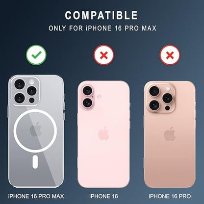 AIG MagTag Case for iPhone 16 Pro Max – Clear Shockproof MagSafe Cover