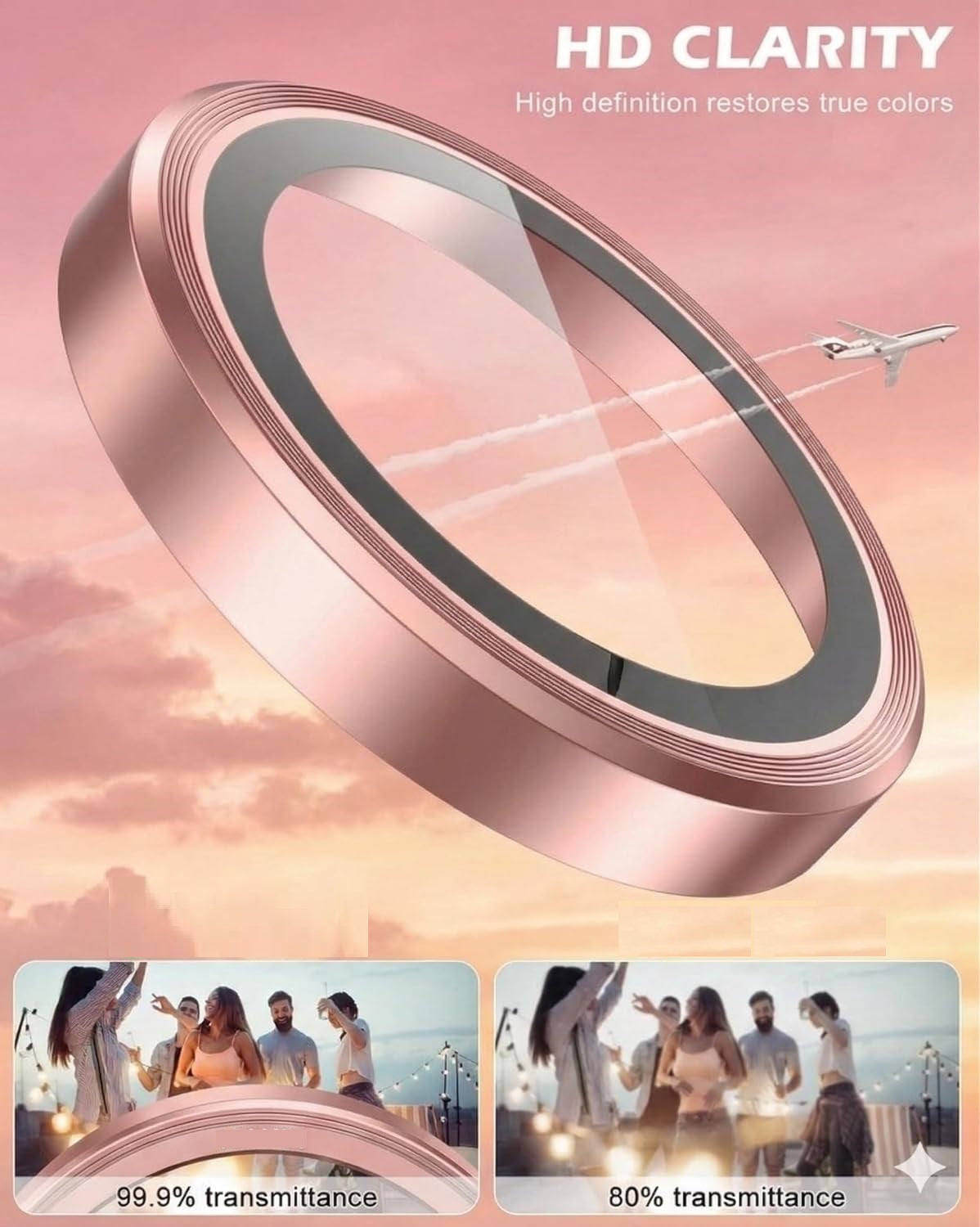 AIG 9H Camera Lens Protector for Samsung Galaxy S26 / S26 Plus – Pink Gold, AR/AF Coated, UHD Clear, Scratch Resistant