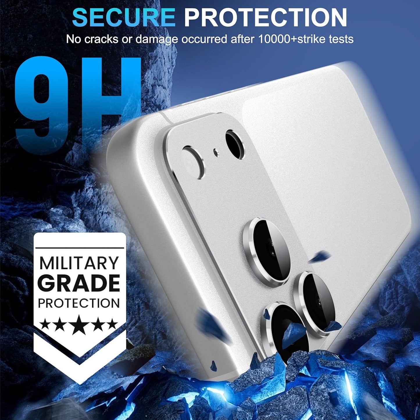 AIG Camera Lens Protector for iPhone 17 Pro Max – 9H Tempered Glass, Metal Ring, Grey Joint