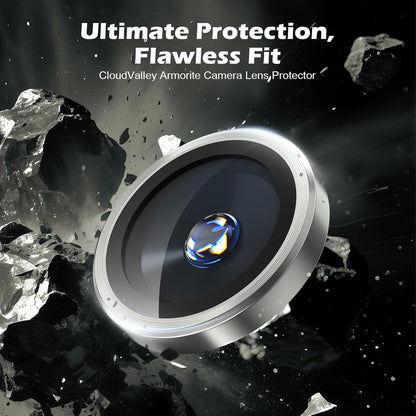 AIG Camera Lens Protector for iPhone 17 Pro/Pro Max –9H Tempered Glass with Metal Ring, Scratch Resistant, HD Clear (Titanium Grey)