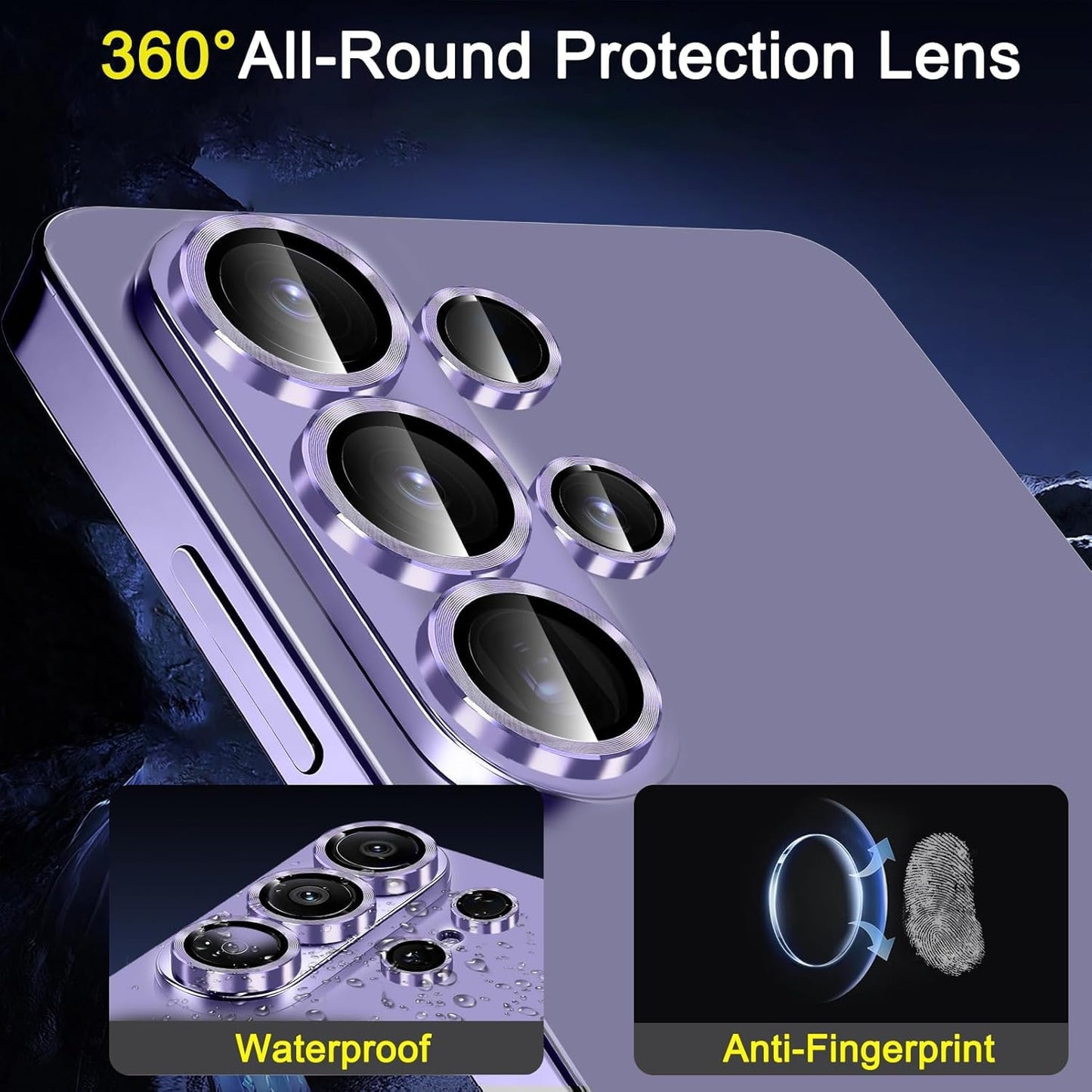 AIG 9H Camera Lens Protector for Samsung Galaxy S26 Ultra – AR/AF Coated, Scratch Resistant, UHD Clear, Purple Ring