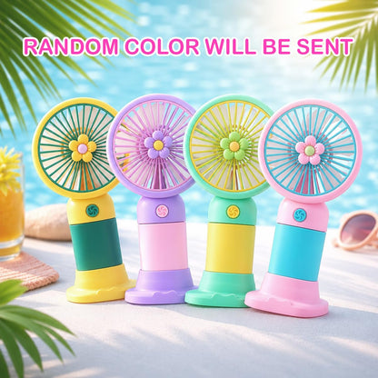 AIG Portable Rechargeable Mini Fan | USB Handheld Personal Cooling Fan with 3 Speed Modes | Silent Travel Fan for Office, Makeup, Kitchen & Outdoor Use | Random Color