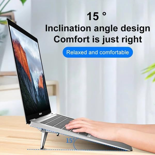 AIG Mini Portable Laptop Stand Zinc Alloy Adjustable Non-Slip Laptop & Tablet Riser for 12-20 Inch Devices