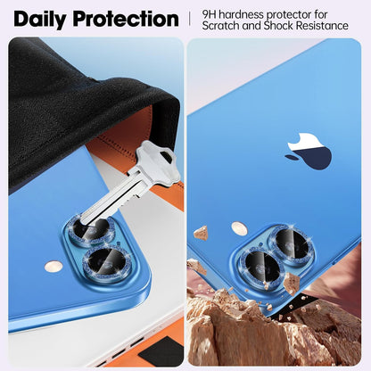 AIG iPhone 16/16 Plus Camera Lens Protector – Bling Glitter Blue