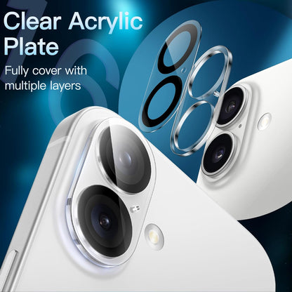 AIG Camera Lens Protector for iPhone 16/16 Plus (3-Pack) – 9H Tempered Glass, HD Clear, Anti-Scratch, Case Friendly