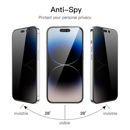 AIG Privacy Screen Protector for iPhone 14 Pro – 2 Pack, Full Coverage Anti-Spy Tempered Glass