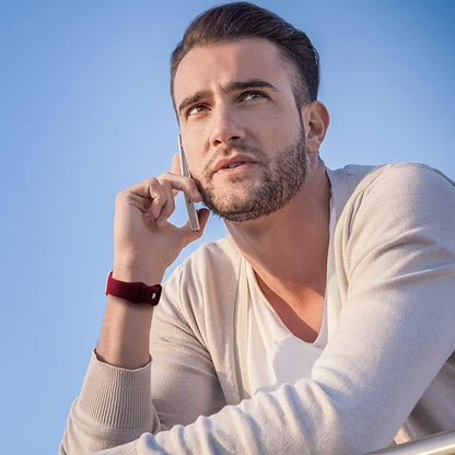 AIG Sports Silicone Band for Apple Watch / iWatch 42mm 44mm 45mm 46mm 49mm – Soft Silicone Sport Strap Compatible with Apple Watch Series 1-9, SE & Ultra (Wine Red)