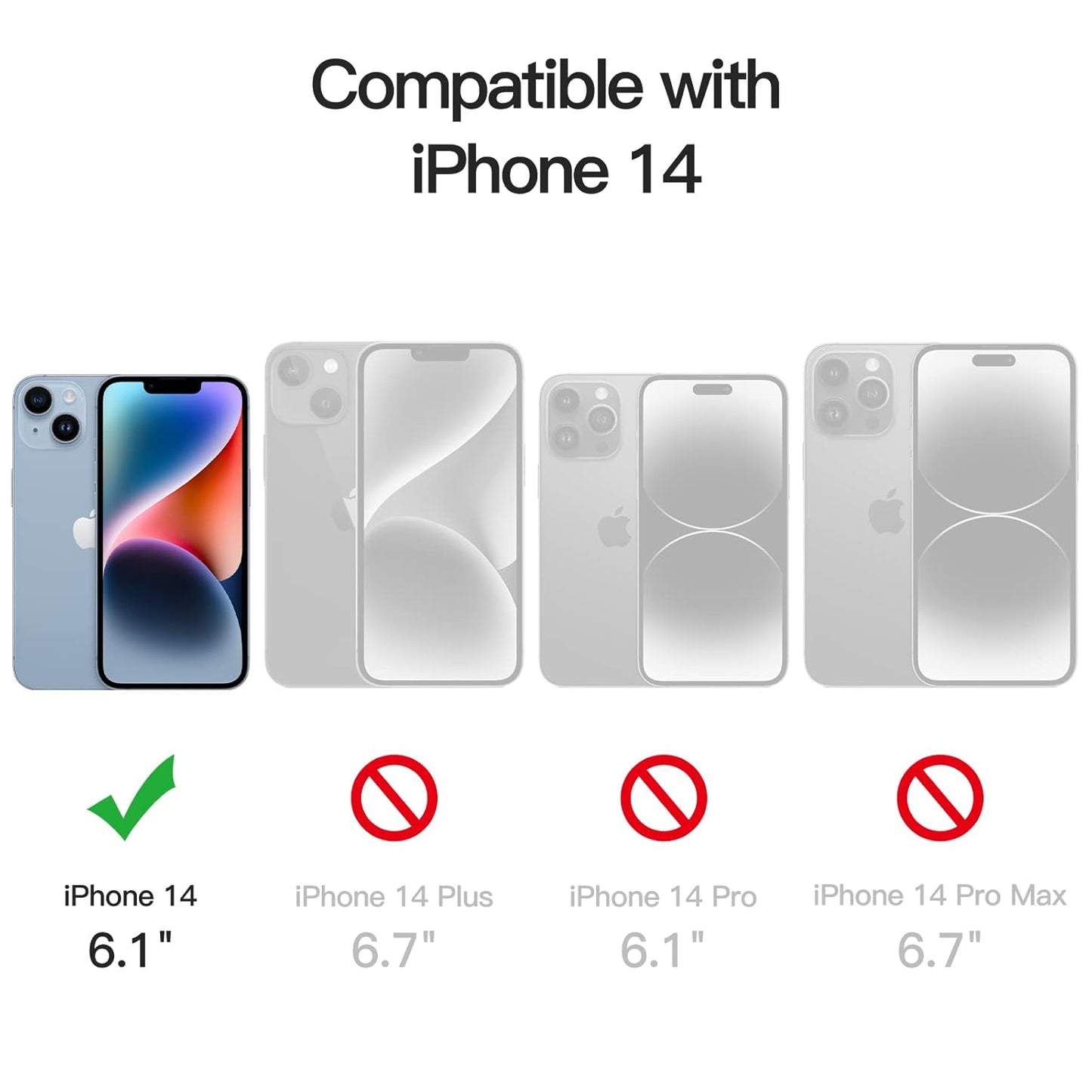 AIG Privacy Full Coverage Screen Protector for iPhone 14 6.1-Inch with Camera Lens Protector, Anti-Spy Tempered Glass Film, 2-Pack Each