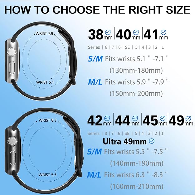 AIG Silicone Sport Band Compatible with Apple Watch 41mm
