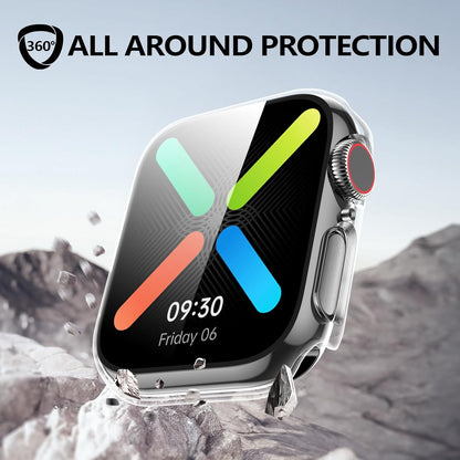 AIG Apple Watch 42mm Hard Case with Tempered Glass Screen Protector, Ultra-Thin Protective Cover for Series 10 & 11, Clear/Transparent (2 Pack)