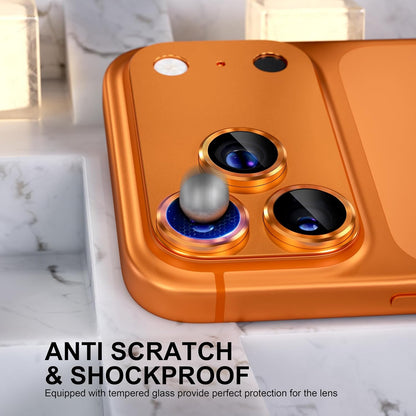 AIG Camera Lens Protector for iPhone 17 Pro Max – 9H Tempered Glass, Metal Ring, Orange Joint
