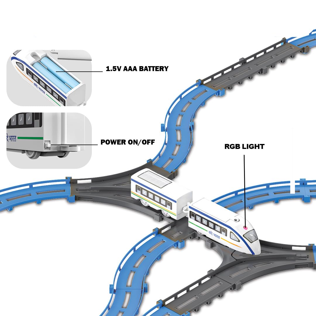 AIG Vande Bharat Bullet Train Toy Set – Battery Operated with Railway Tracks