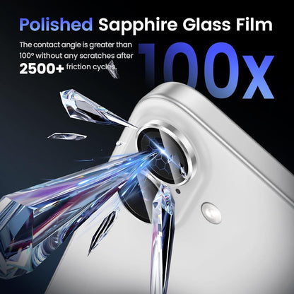 AIG Lens Protector for iPhone 16/16 Plus, 9H Glass - Silver
