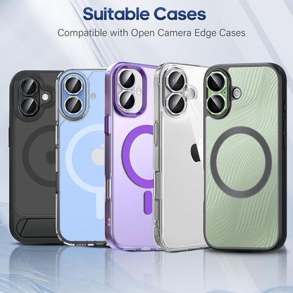 AIG Camera Lens Protector for iPhone 17 Pro / 17 Pro Max / 16 Pro – 9H Tempered Glass Octagon Metal Ring Cover (Black, HD Clear, Easy Install)