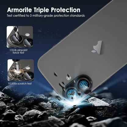 AIG Camera Lens Protector for iPhone 17 Pro / Pro Max – 9H Tempered Glass with Metal Ring, Scratch Resistant, HD Clear (BLACK)