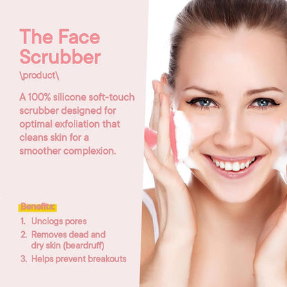 Silicone Face Scrubber (Pink, 1 Pack) – Soft Deep Cleansing Brush