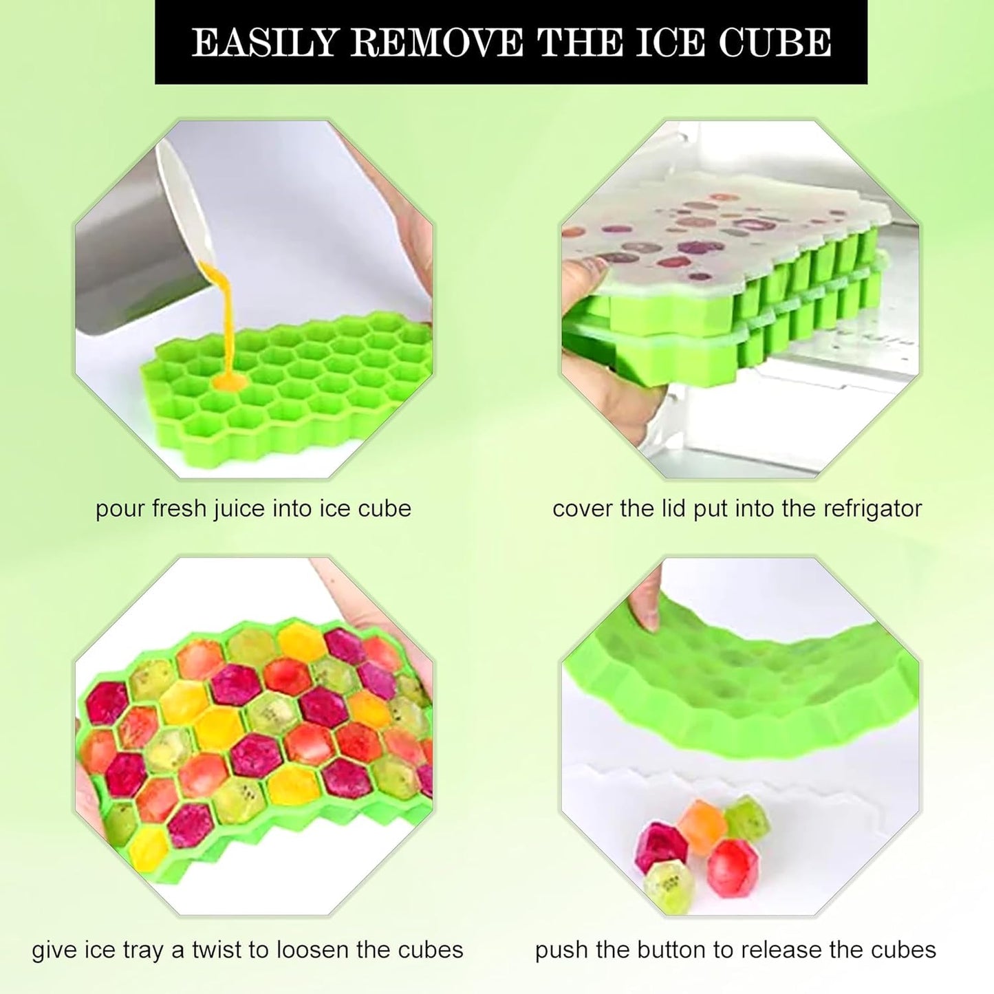 AIG Honey Cone Ice Cube Tray with Lid – Pack of 3, Freezer Safe