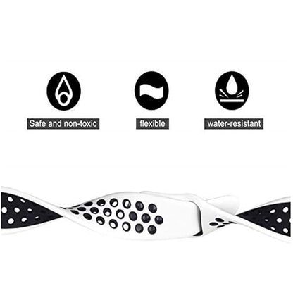 AIG Sports Silicone Band for Apple Watch / iWatch 42mm 44mm 45mm 46mm 49mm – Soft Silicone Sport Strap Compatible with Apple Watch Series 1-9, SE & Ultra (White & Black)