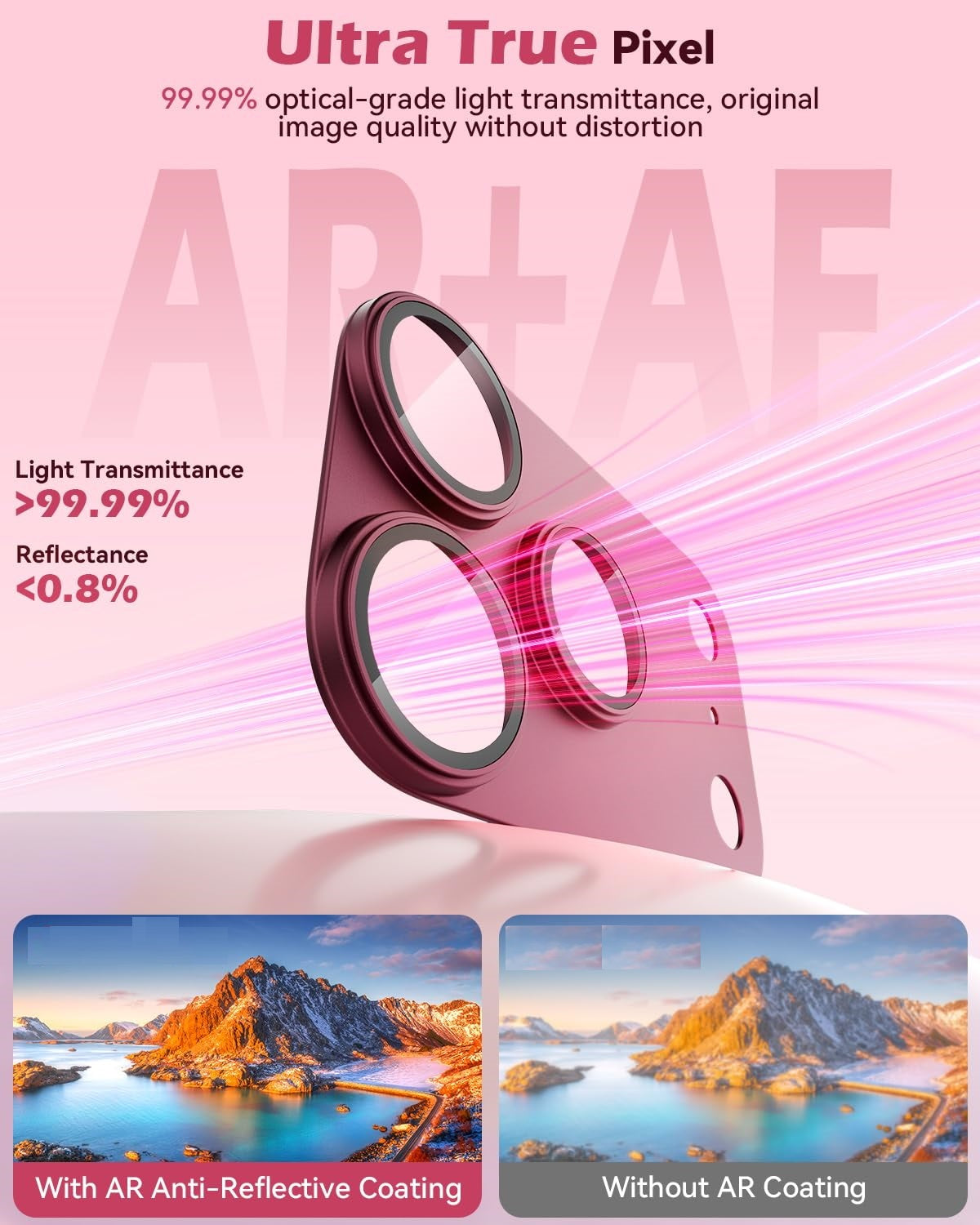 AIG Premium All-Metal Camera Lens Protector for iPhone 18 Pro – Dark Cherry