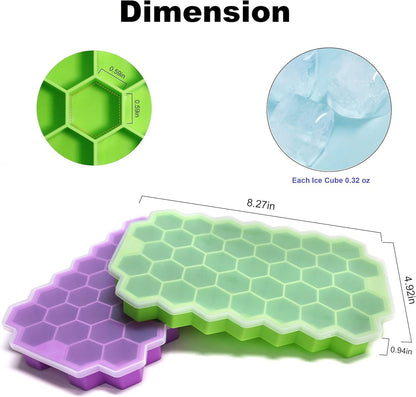 AIG Silicone Ice Cube Trays with Lids – 4 Pack Easy-Release Hexagon Ice Maker for Freezer, Reusable Food-Grade Ice Molds for Cocktail Bar, Whiskey, Iced Coffee & Home Kitchen (Green)